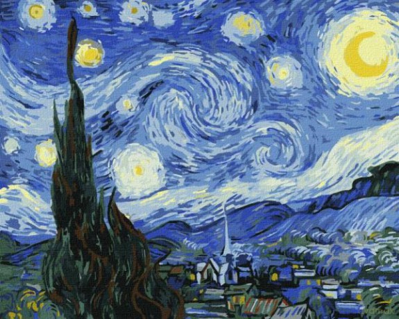 Malowanie po numerach z ramą 40x50cm Gwiaździsta noc