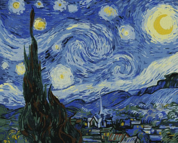 Malowanie po numerach z ramą 40x50cm Gwiaździsta noc