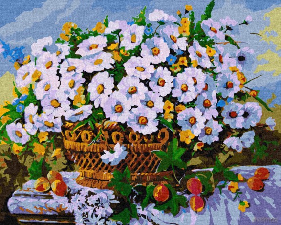 Malowanie po numerach z ramą 40x50cm Letnie kwiaty