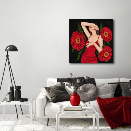 Malowanie po numerach z ramą 40x50cm Różowe lilie