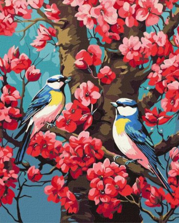 Malowanie po numerach z ramą 40x50cm Zapach kwitnących kwiatów