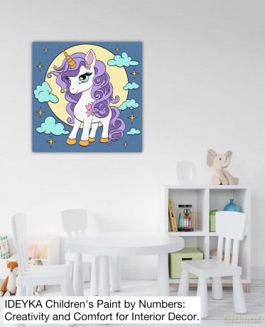 Malowanie po numerach z ramą KIDS 30x40cm Dziwny jednorożec