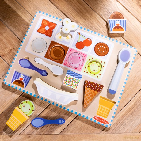 MELISSA Drewniane puzzle magnetyczne Lody 16 elementów 31006