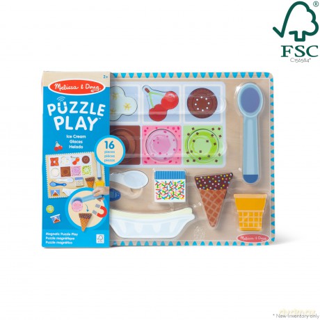 MELISSA Drewniane puzzle magnetyczne Lody 16 elementów 31006