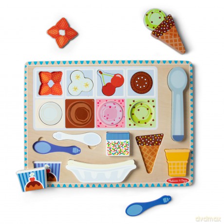 MELISSA Drewniane puzzle magnetyczne Lody 16 elementów 31006