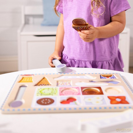 MELISSA Drewniane puzzle magnetyczne Lody 16 elementów 31006