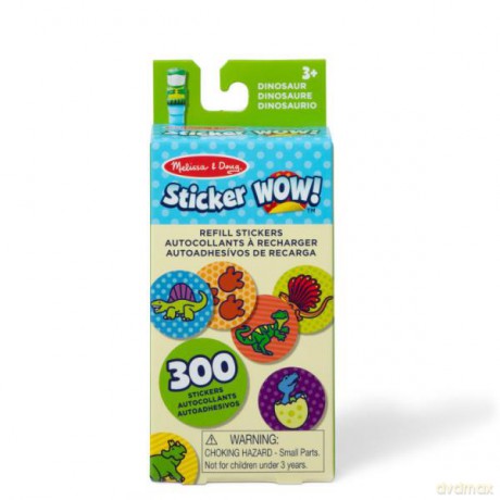 MELISSA Sticker WOW! Zestaw 300 naklejek uzupełniających Dinozaur 50202