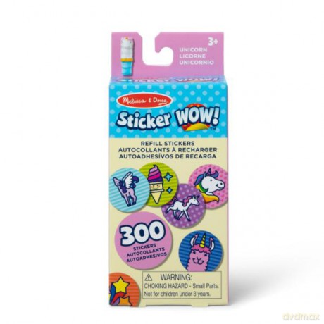 MELISSA Sticker WOW! Zestaw 300 naklejek uzupełniających Jednorożec Unicorn 50203
