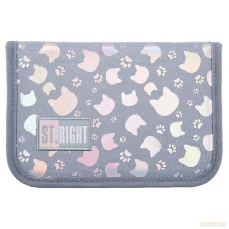 Piórnik dwuklapkowy bez wyposażenia PC-03 STRIGHT Silver cats