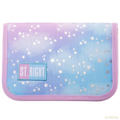 Piórnik dwuklapkowy bez wyposażenia ST.RIGHT PC-03 Pastel Stars