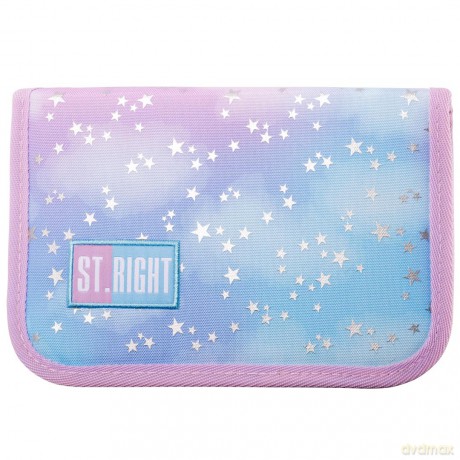 Piórnik dwuklapkowy bez wyposażenia ST.RIGHT PC-03 Pastel Stars