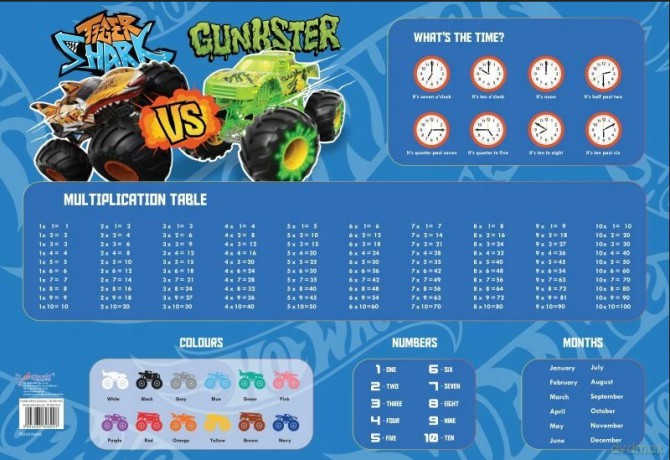 Podkład szkolny dwustronny laminowany Hot Wheels