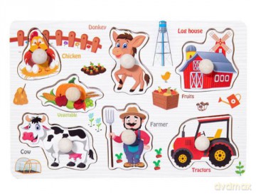 Puzzle drewniane Farma BPUZ6596