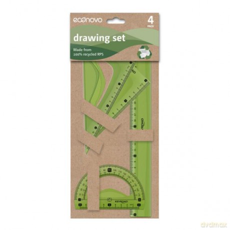 Zestaw geometryczny KEYROAD, 30cm, z recyklingu, 4 szt., mix kolorów