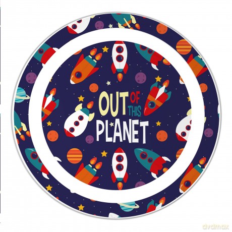 Zestaw naczyń: kubek, talerzyk, miseczka, 29x11x7,5cm z melaminy Out Planet KL10261 Kids Euroswan
