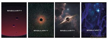 Zeszyt A5 80k kratka laminowany Singularity mix