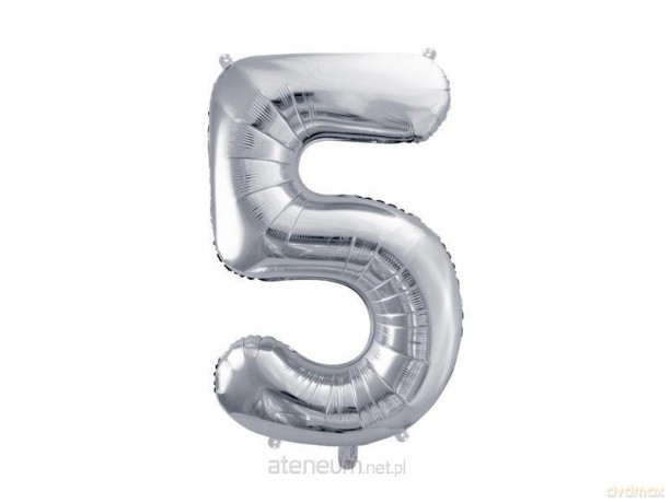 Balon foliowy 5 srebrny 72cm