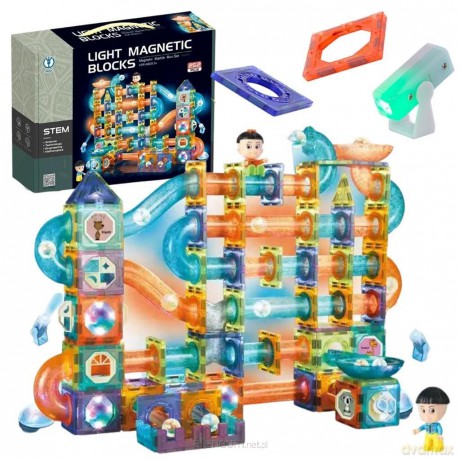 Klocki magnetyczne zjeżdżalnia zamek 252el [KLOCKI]
