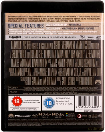 Primal Fear (Lęk pierwotny) [Blu-Ray 4K]+[Blu-Ray]