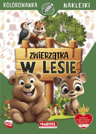 Zwierzątka w lesie. Kolorowanka z naklejkami - Katarzyna Salamon [KSIĄŻKA]