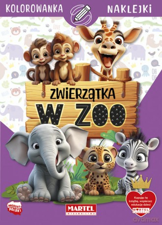 Zwierzątka w zoo. Kolorowanka z naklejkami - Katarzyna Salamon [KSIĄŻKA]