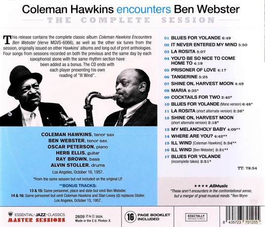 Coleman Hawkins: Encounters Ben Webster (Limited) (+10 Bonus Tracks) [CD]