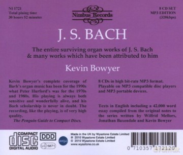 Kevin Bowyer: J.S. Bach: Complete Works For Organ [8CD]