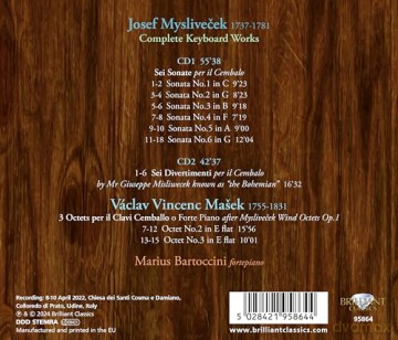 Marius Bartoccini: Myslivecek: Complete Keyboard Works [2CD]