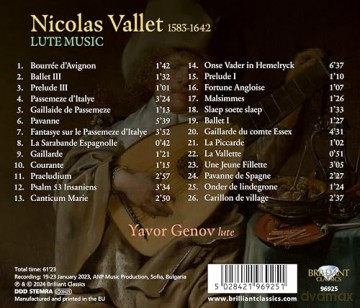 Yavor Genov: Vallet: Lute Music [CD]