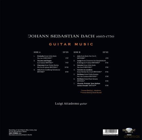 Luigi Attademo: J.S. Bach: Guitar Music [Winyl]