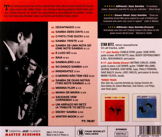 Stan Getz: Jazz Samba + Jazz Samba Encore! (+1 Bonus Track) [CD]
