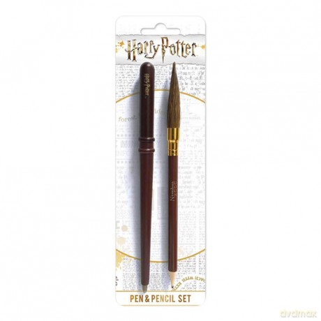 HARRY POTTER (WAND) PEN & PENCIL SET / zestaw Harry Potter długopis (różdżka) plus ołówek (miotła - Nimbus 2000)
