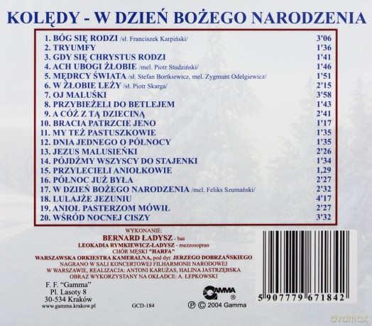 Bernard Ładysz, Leokadia Rymkiewicz-Ł: Kolędy [CD]