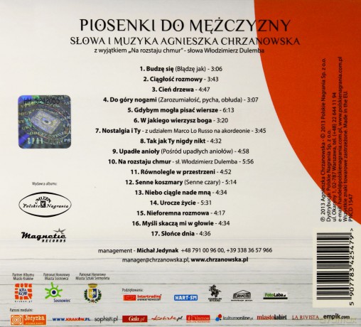 Agnieszka Chrzanowska: Piosenki do mężczyzny [CD]