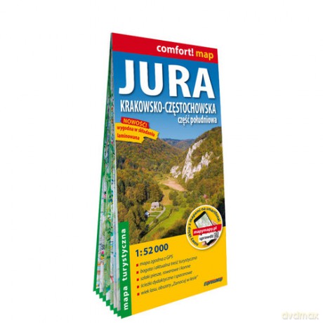 Jura Krakowsko-Częstochowska Część południowa laminowana mapa turystyczna 1:52 000