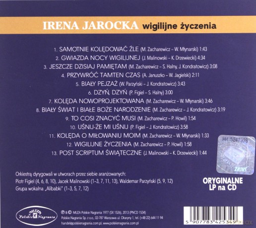 Irena Jarocka: Wigilijne życzenia (digipack) [CD]