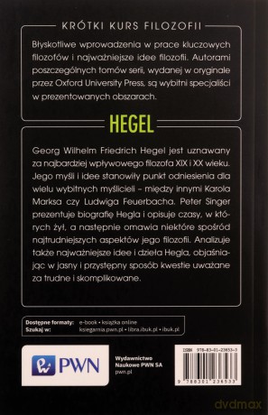 Krótki kurs filozofii. Hegel - Peter Singer [KSIĄŻKA]