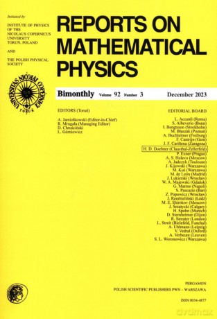 Reports on Mathematical Physics 92/3 Eksport [KSIĄŻKA]