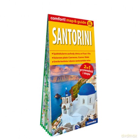 Santorini laminowany map&guide 2w1 przewodnik i mapa - Piotr Jabłoński [KSIĄŻKA]