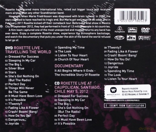 Roxette: Live 'Travelling The World' [DVD]+[CD]
