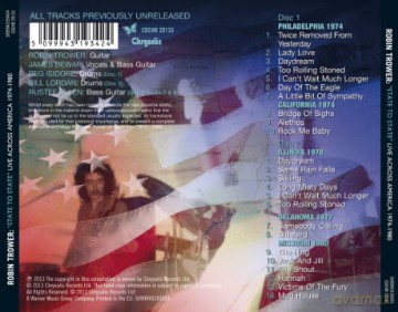 Robin Trower: State To State - Live Across America 1974-1980 [2CD]