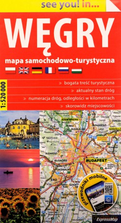 Węgry papierowa mapa samochodowo-turystyczna 1:520 000