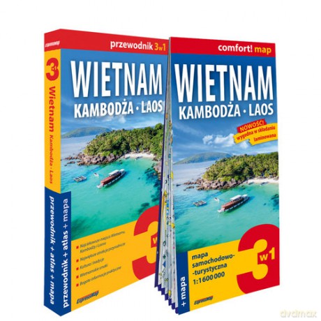 Wietnam Kambodża Laos 3w1 przewodnik + atlas + mapa - Jakub Królczyk [KSIĄŻKA]