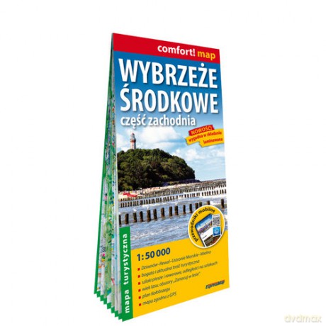 Wybrzeże Środkowe część zachodnia laminowana mapa turystyczna 1:50 000