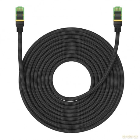 Baseus szybki kabel sieciowy RJ45 cat. 8 40Gbps 15m pleciony czarny