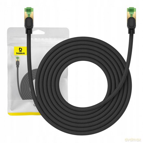 Baseus szybki kabel sieciowy RJ-45 cat.8 40Gbps 5m pleciony- czarny