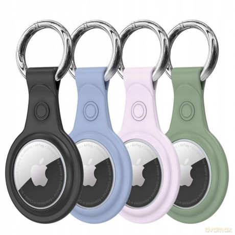 Dux Ducis zestaw 4x silikonowe etui brelok zawieszka case do lokalizatora Apple AirTag (4 kolory: czarny, zielony, różowy, niebieski)