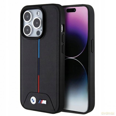 Etui BMW Quilted Tricolor MagSafe na iPhone 15 Pro - czarne