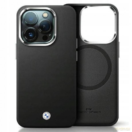 Etui BMW Signature Wrapped Metal MagSafe na iPhone 14 Pro - czarne