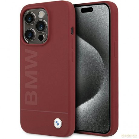 Etui BMW Silicone Big Logo MagSafe na iPhone 15 Pro - czerwone